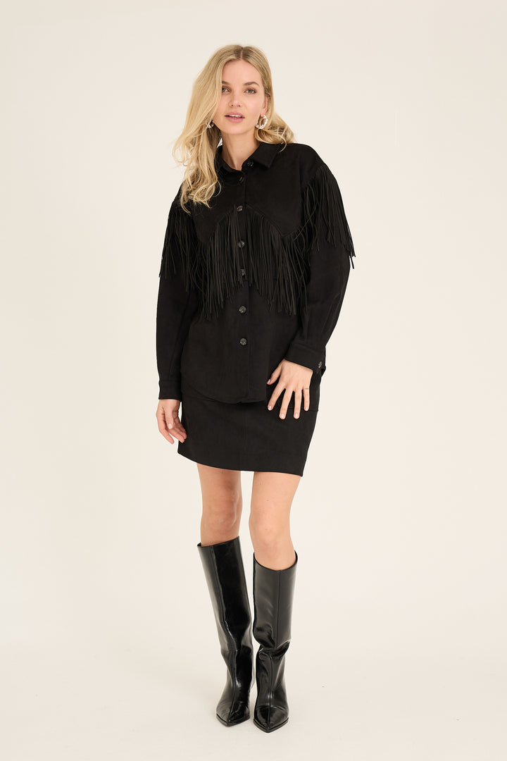 A-View Suede Fringe Shirt