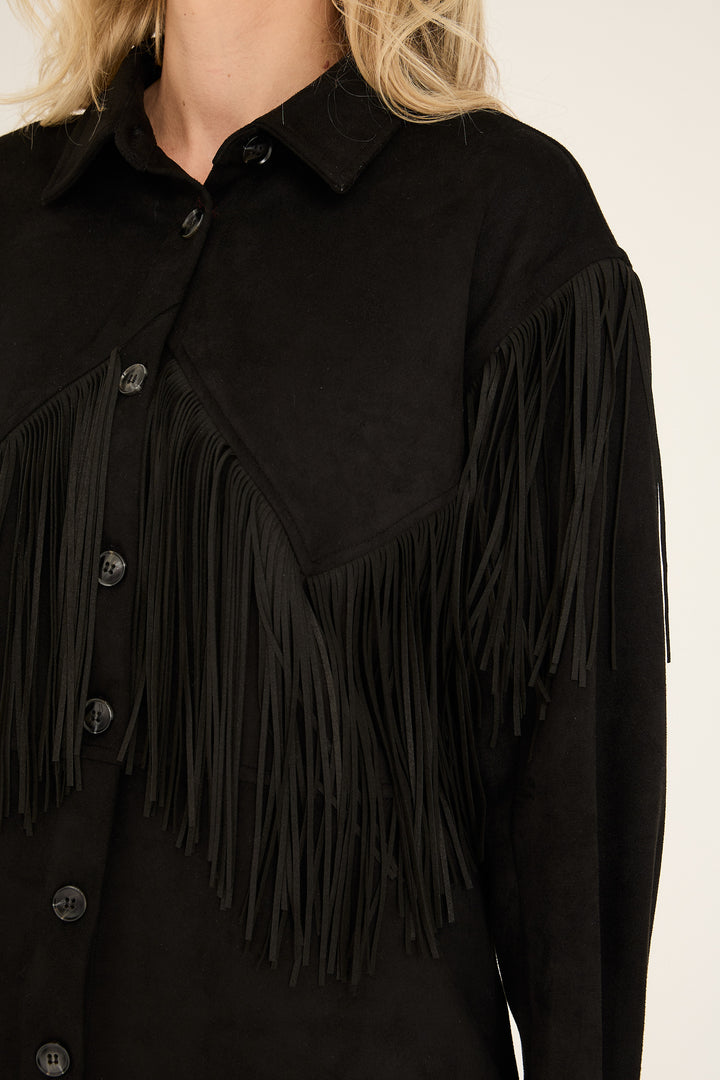 A-View Suede Fringe Shirt