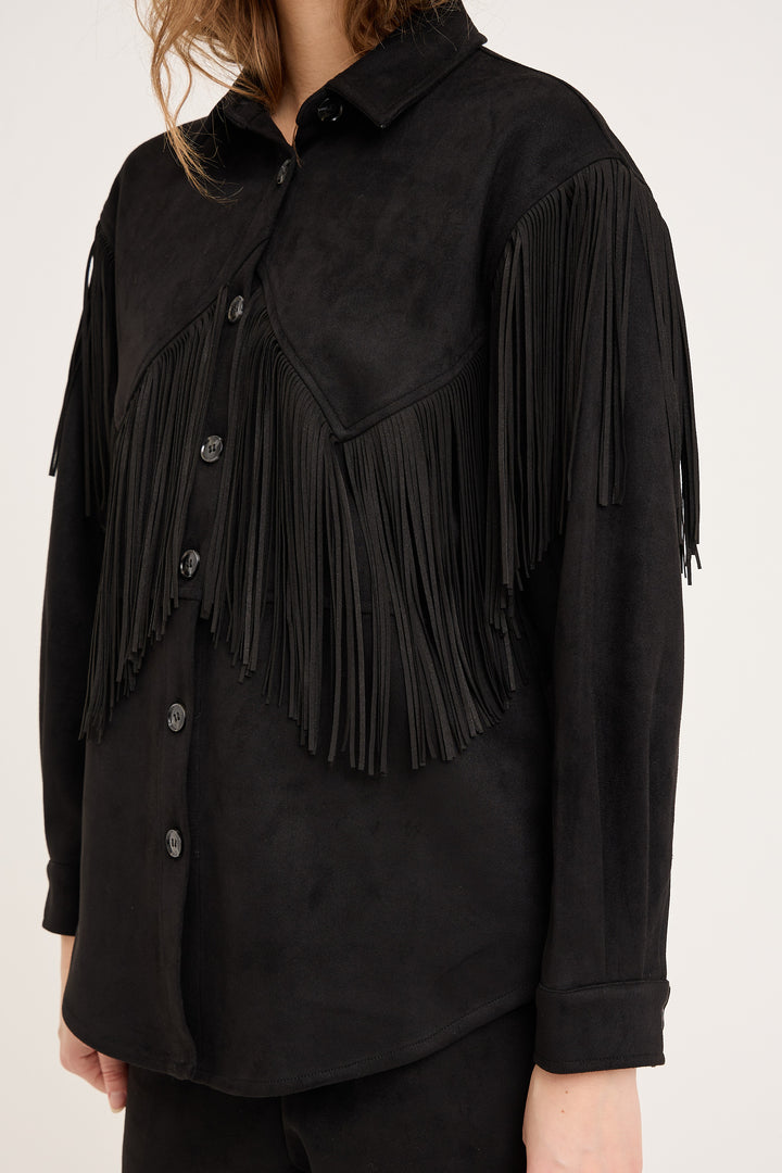 A-View Suede Fringe Shirt