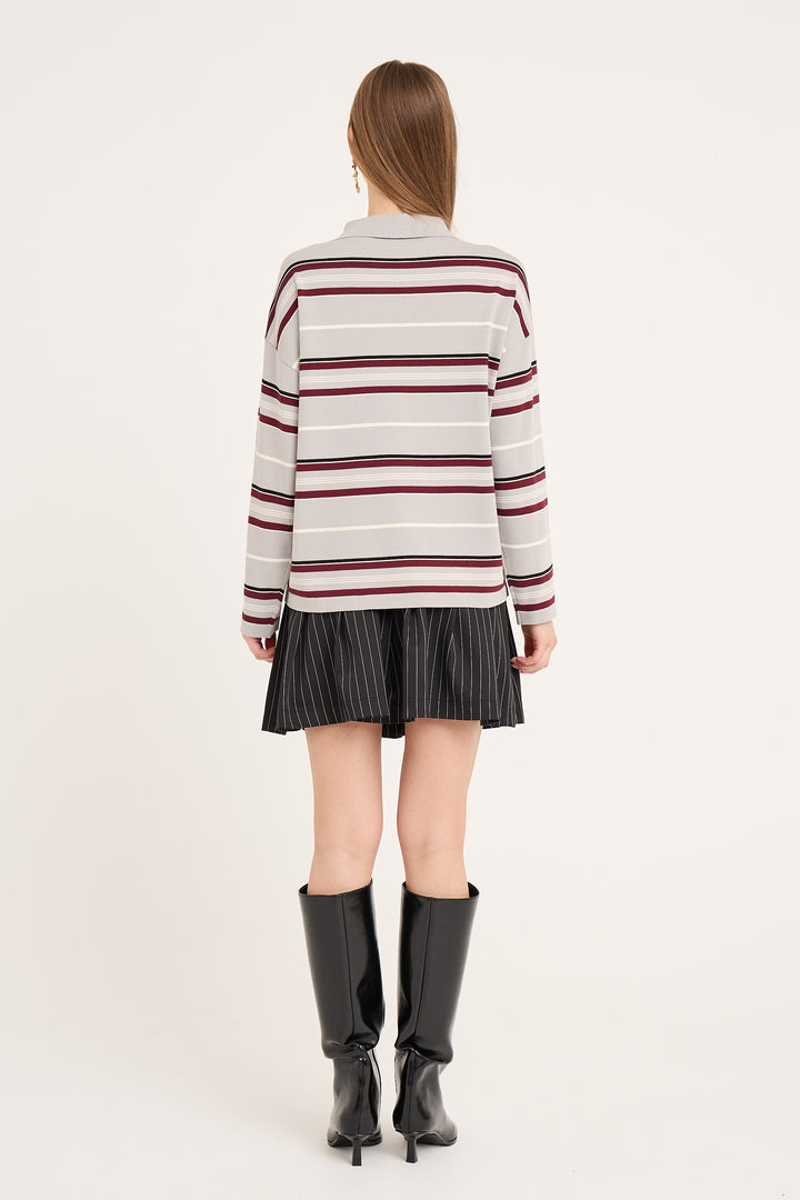 A-View Polo Long Sleeve Stripe