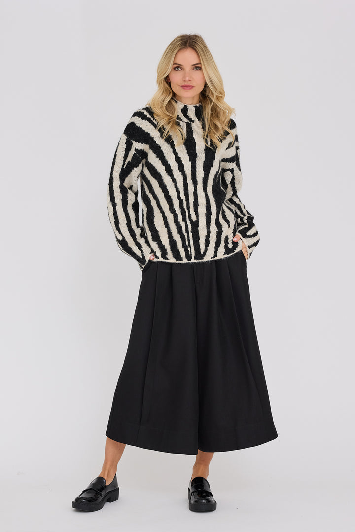 AVIEW Zebra knit pullover