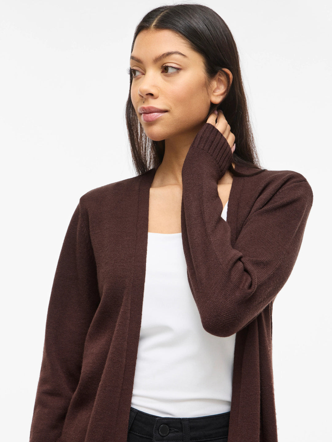 VI RIL OPEN L/S KNIT CARDIGAN