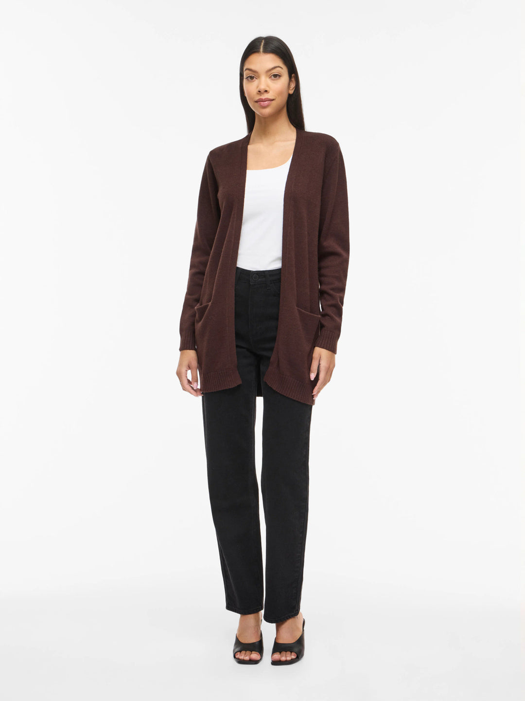 VI RIL OPEN L/S KNIT CARDIGAN