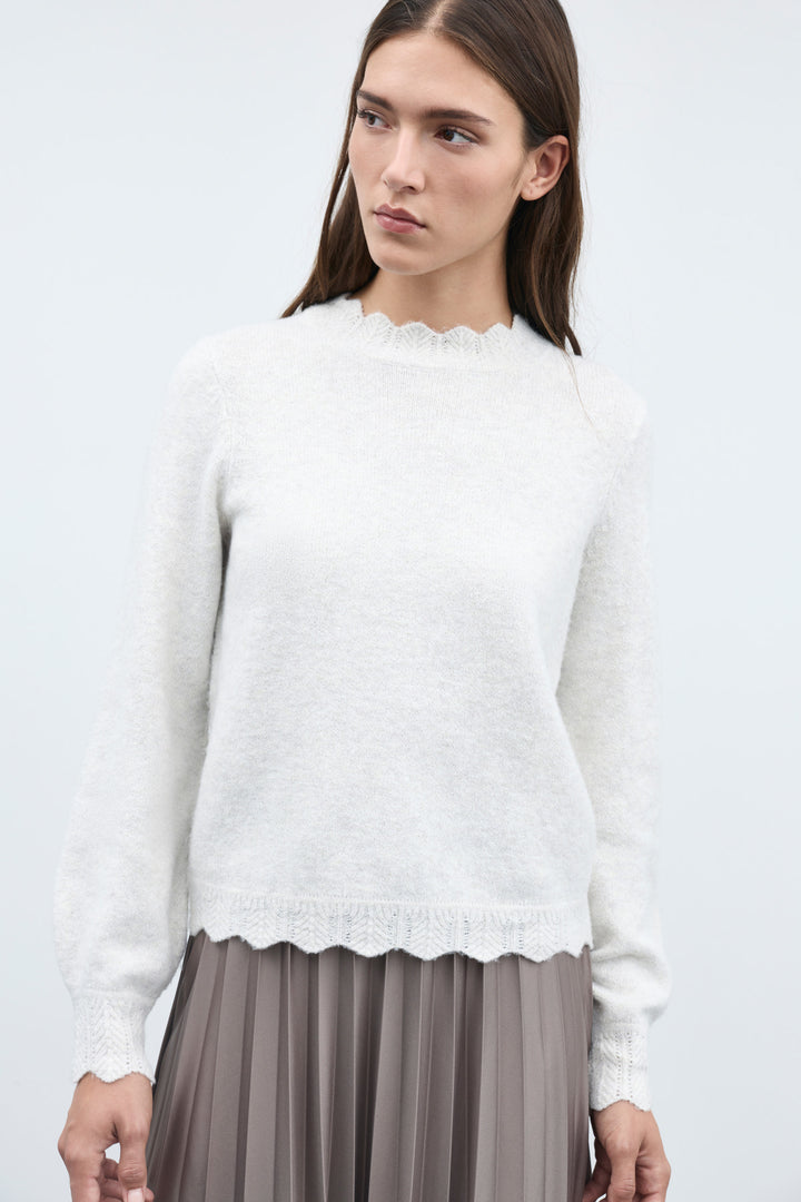 VI NIKOLINA O-NECK L/S KNIT TOP