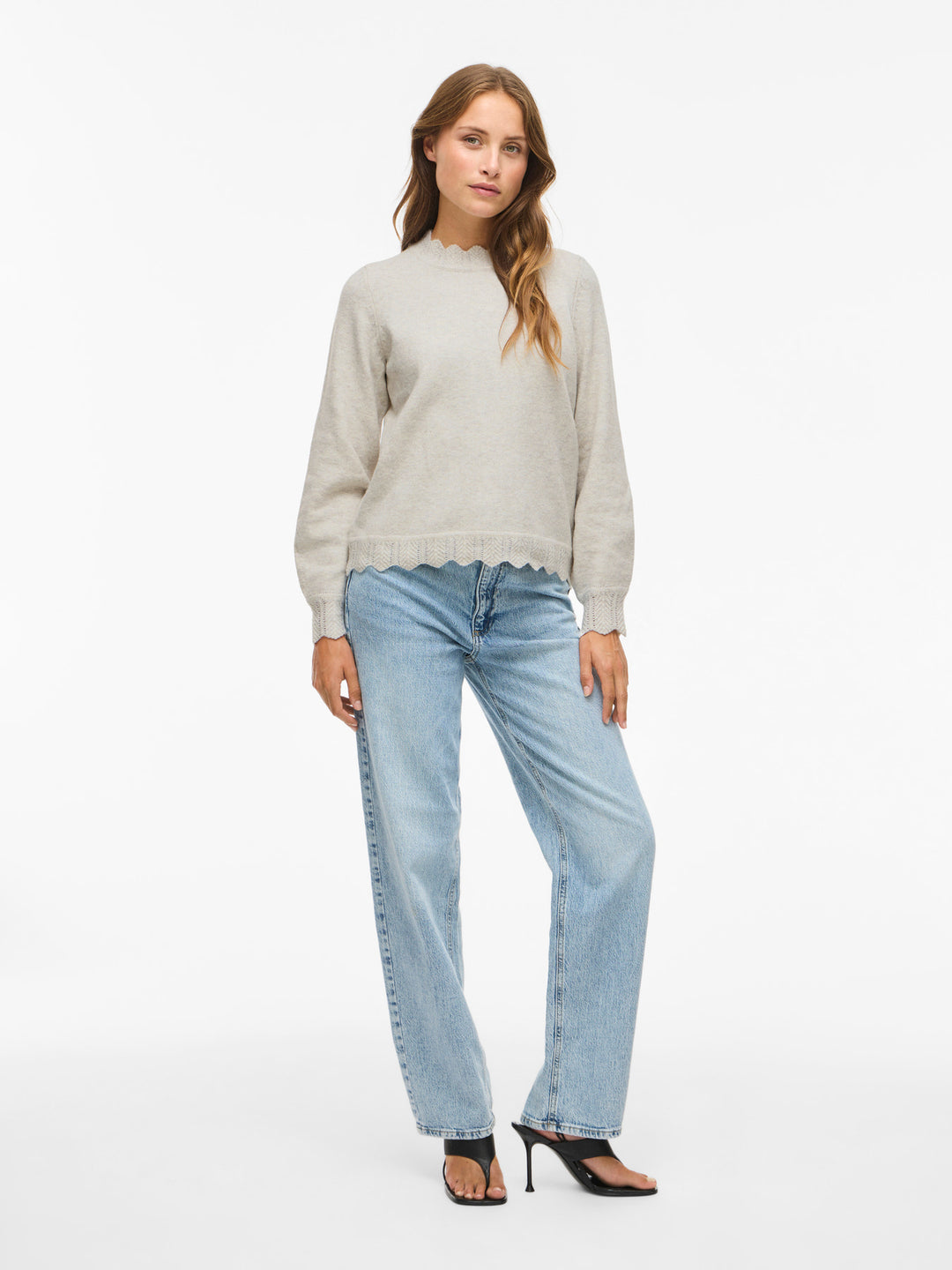 VI NIKOLINA O-NECK L/S KNIT TOP