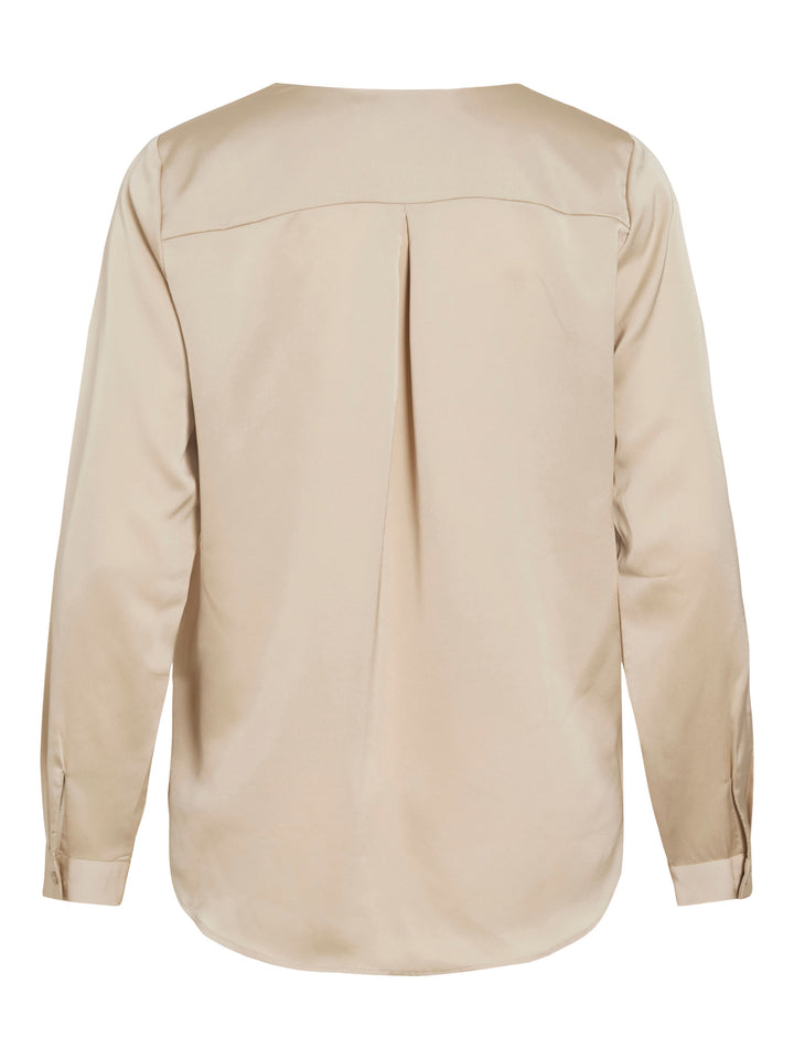 VI ELLETTE V-NECK L/S SATIN SHIRT
