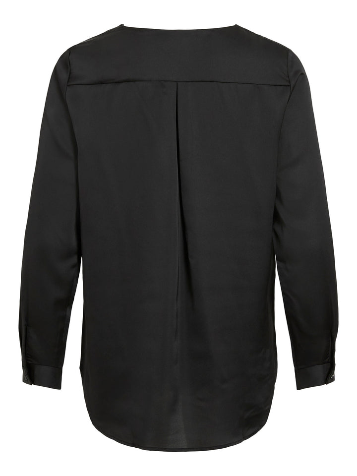 VI ELLETTE V-NECK L/S SATIN SHIRT