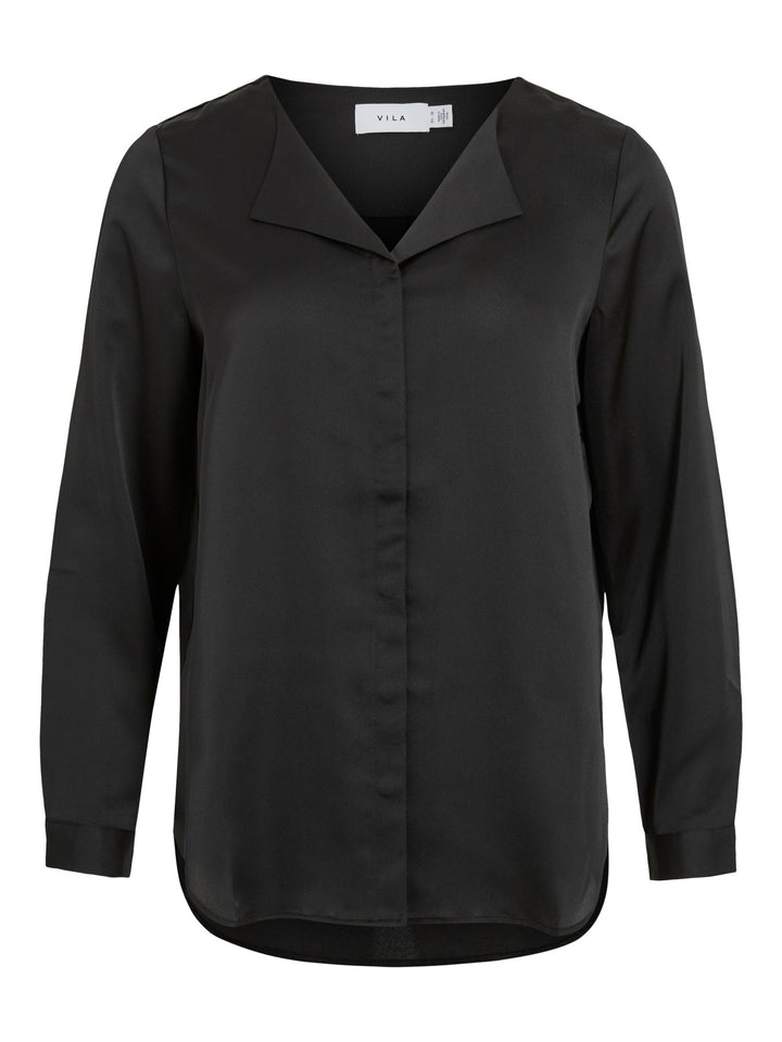 VI ELLETTE V-NECK L/S SATIN SHIRT