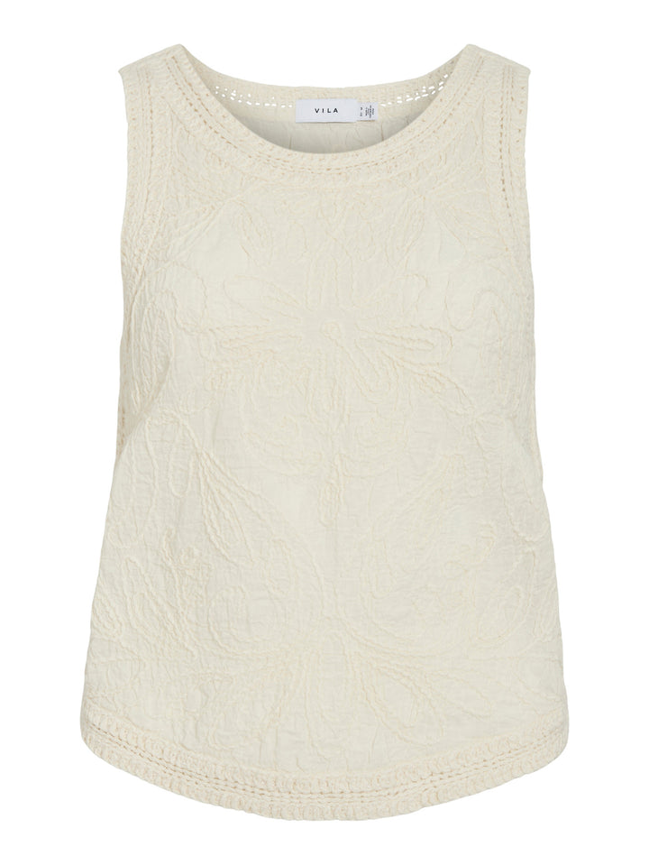 VI TOJA O-NECK SL EMB DETAIL TOP