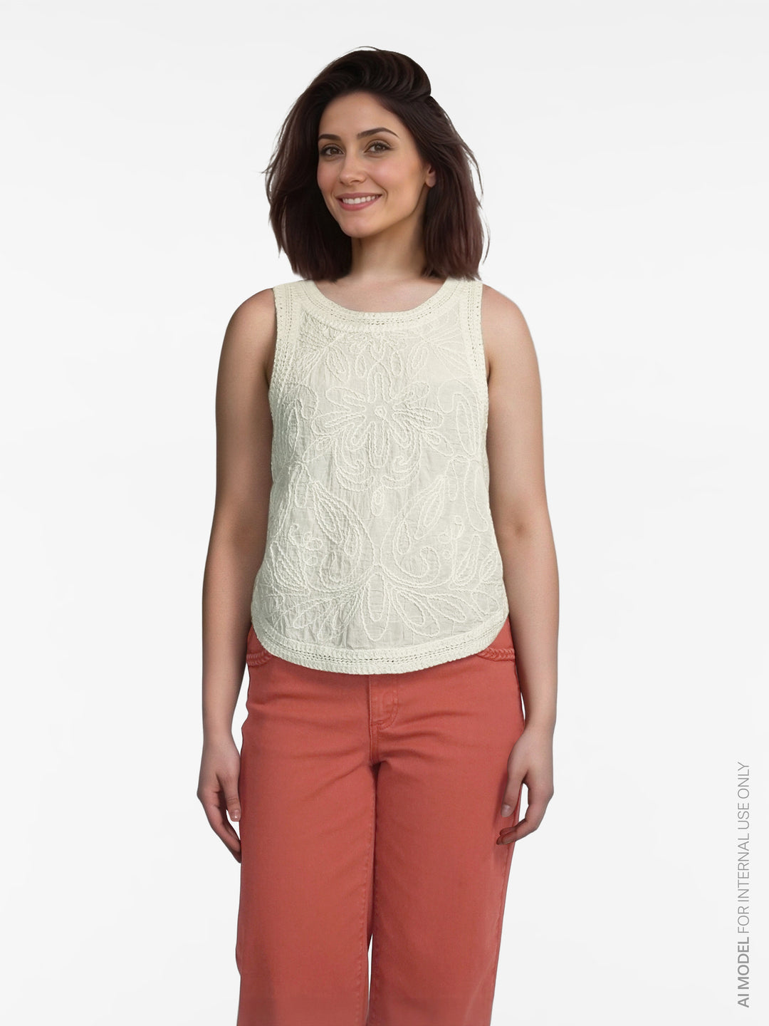 VI TOJA O-NECK SL EMB DETAIL TOP