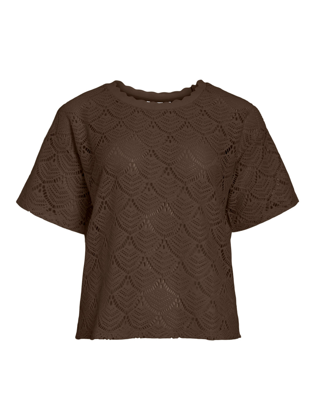 VI BAMBENA O-NECK S/S CROCHET TOP