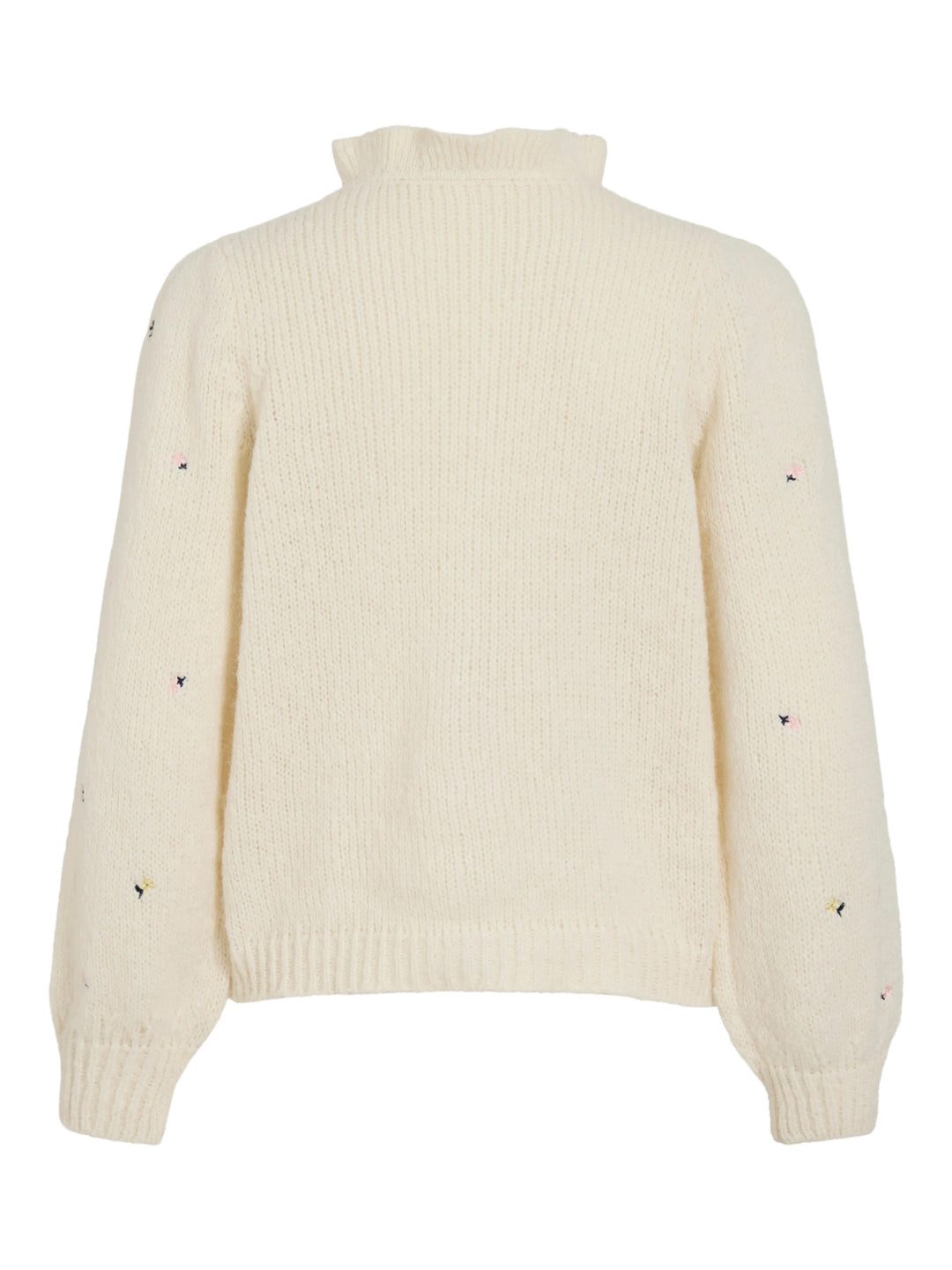 VI FLORA L/S O-NECK EMB KNIT CARDIGAN