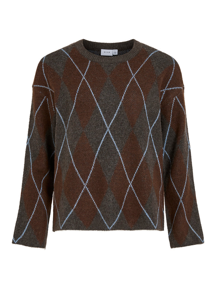 VI ARGYLE L/S KNIT TOP