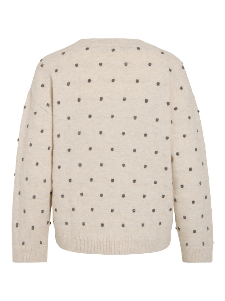 VI LIGA L/S O-NECK DOT KNIT TOP