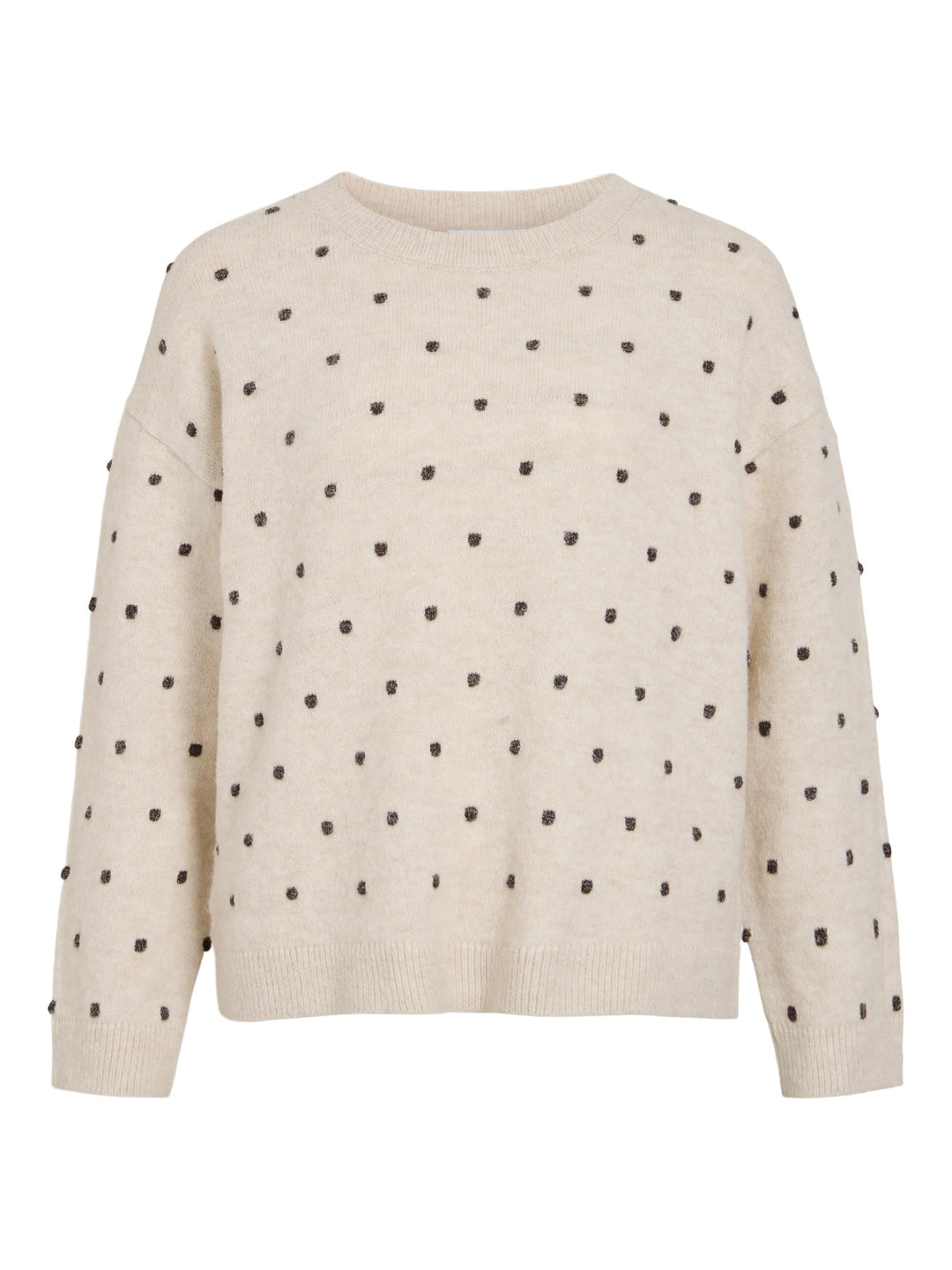 VI LIGA L/S O-NECK DOT KNIT TOP