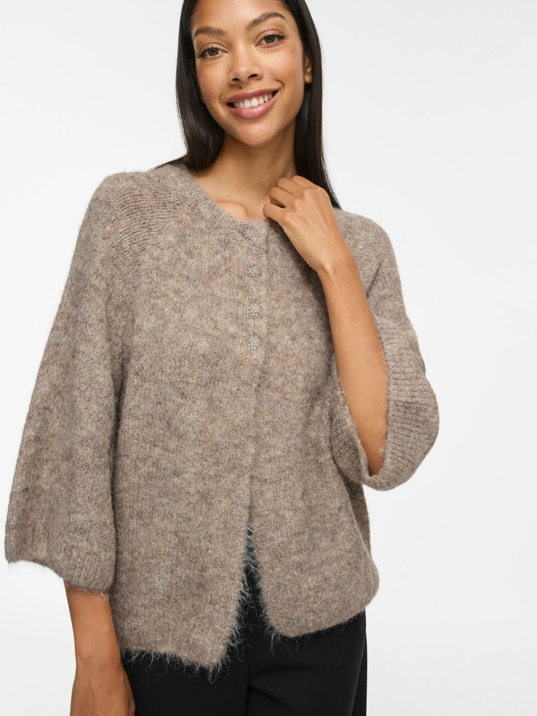 VI BOWS 3/4 KNIT CARDIGAN