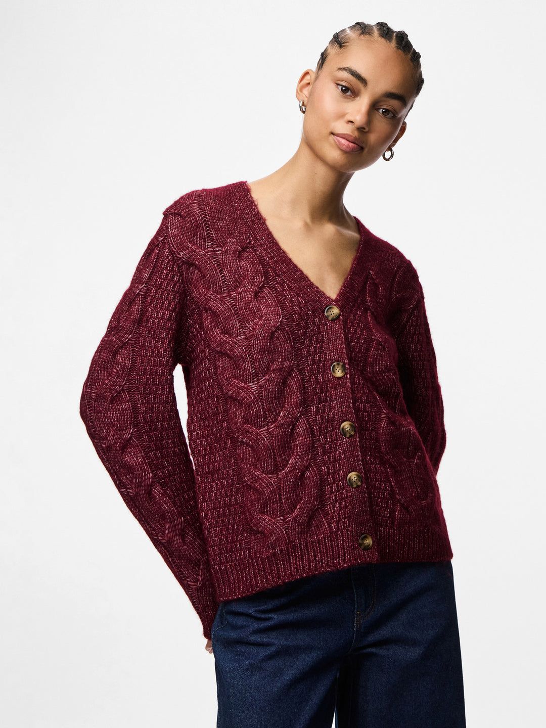 PC NINA LS V-NECK KNIT CARDIGAN