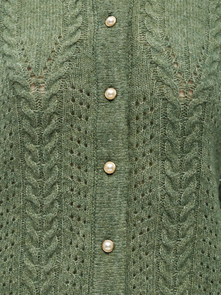 OB FLORA RE LS KNIT BUTTON CARDIGAN