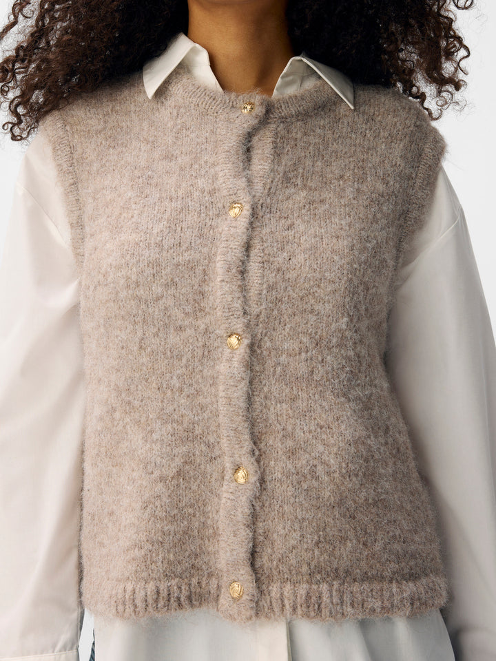 OB SAGGIA RE KNIT VEST CARDIGAN