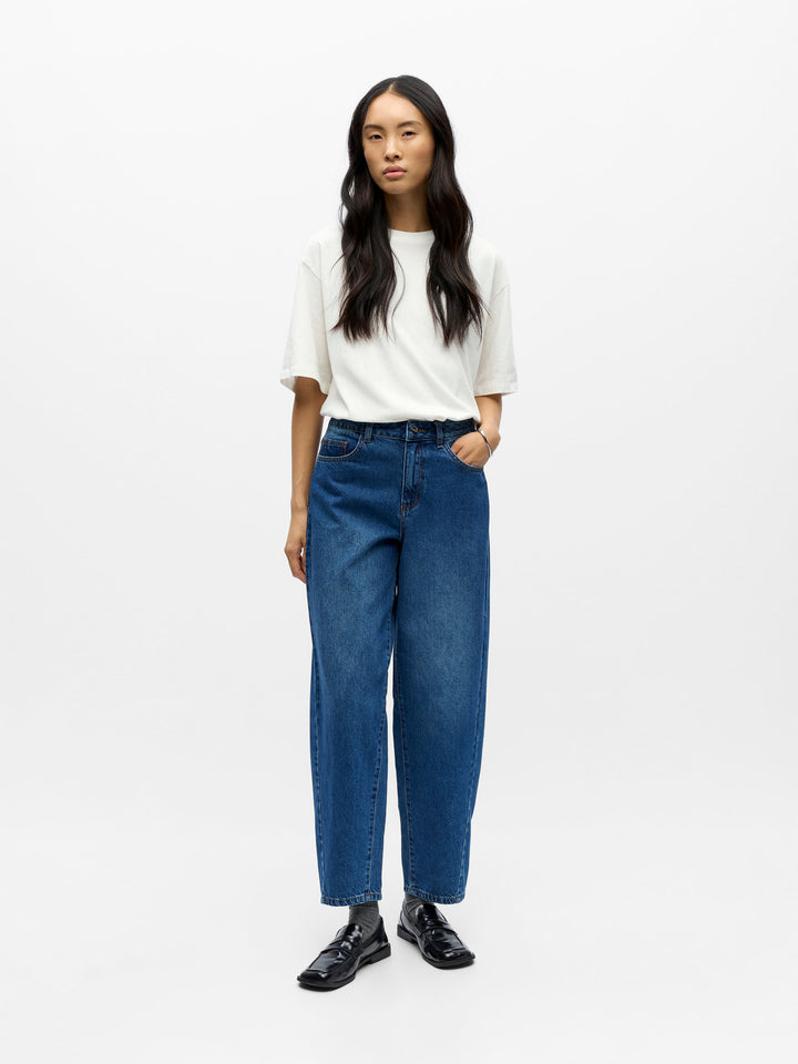 OB MIU ZOE MW BARREL ANKLE JEANS