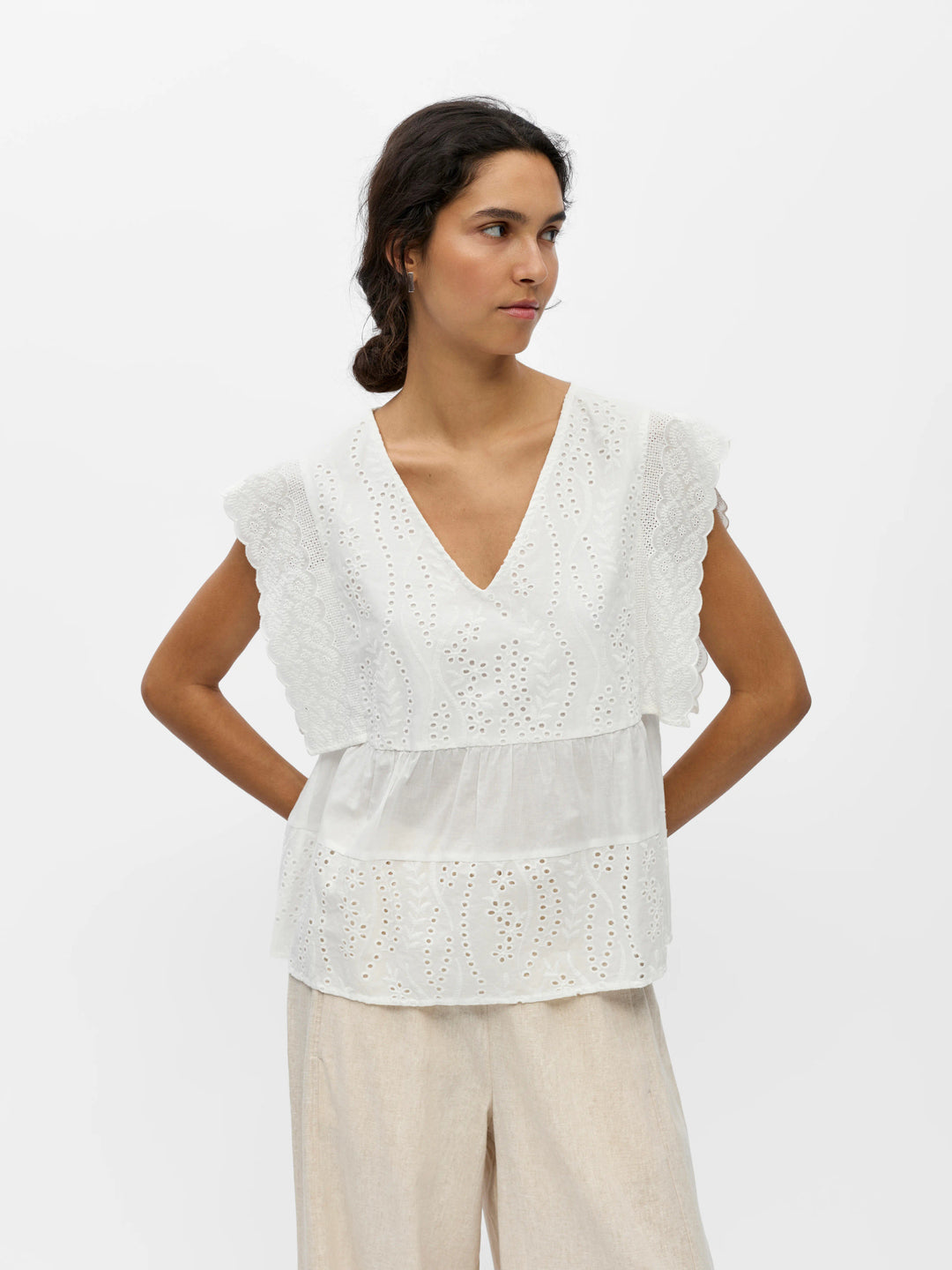 OB JOVANNA S/L LO V-NECK TOP