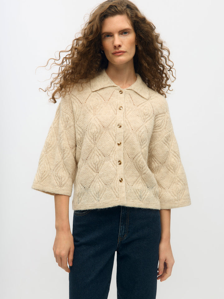 OB KAISA FLORA 3/4 LO KNIT CARDIGAN