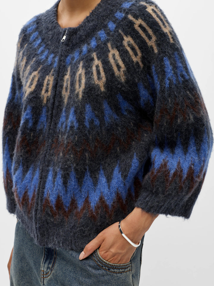 OB JAADE DIANA S/S RE KNIT CARDIGAN