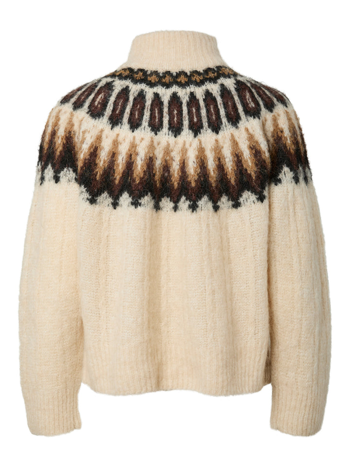 YAS DOMINA LS WOOL BLEND KNIT PULLOVER