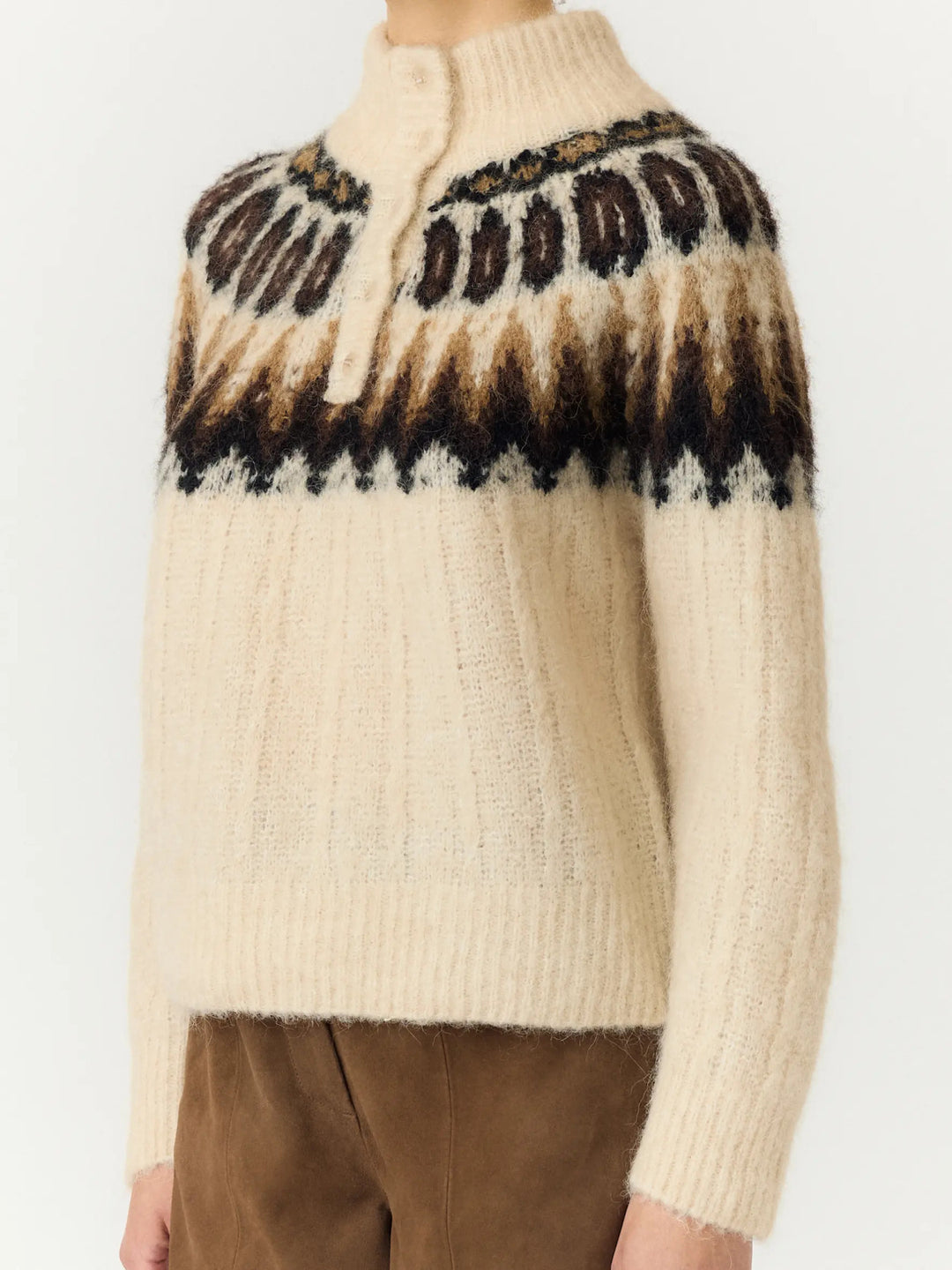 YAS DOMINA LS WOOL BLEND KNIT PULLOVER