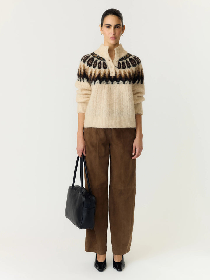 YAS DOMINA LS WOOL BLEND KNIT PULLOVER