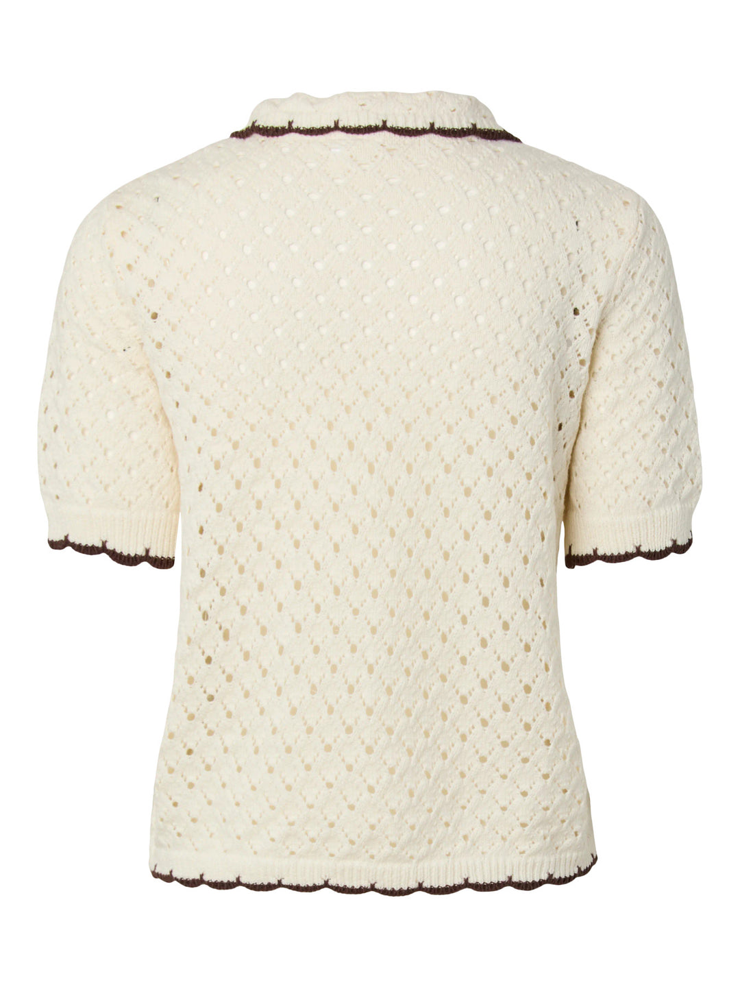 YAS LINGO SS KNIT POLO TOP