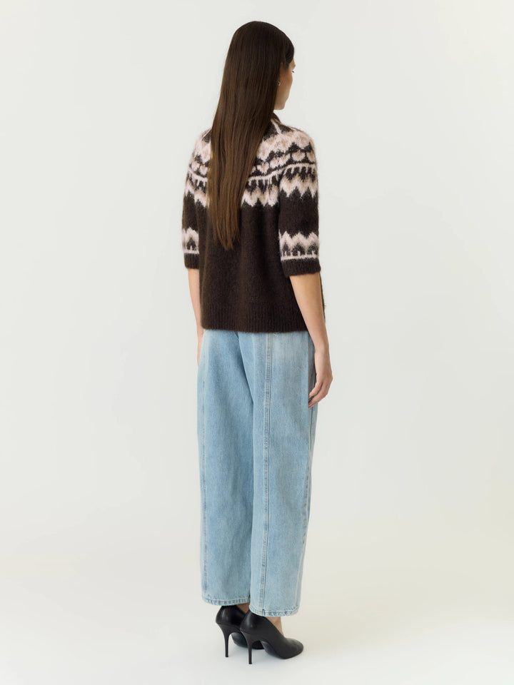 YAS DOMINA SS WOOL BLEND KNIT PULLOVER
