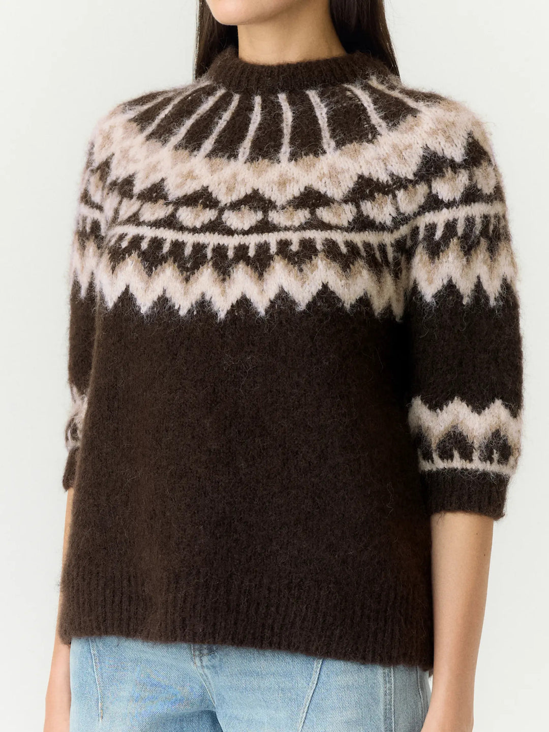 YAS DOMINA SS WOOL BLEND KNIT PULLOVER