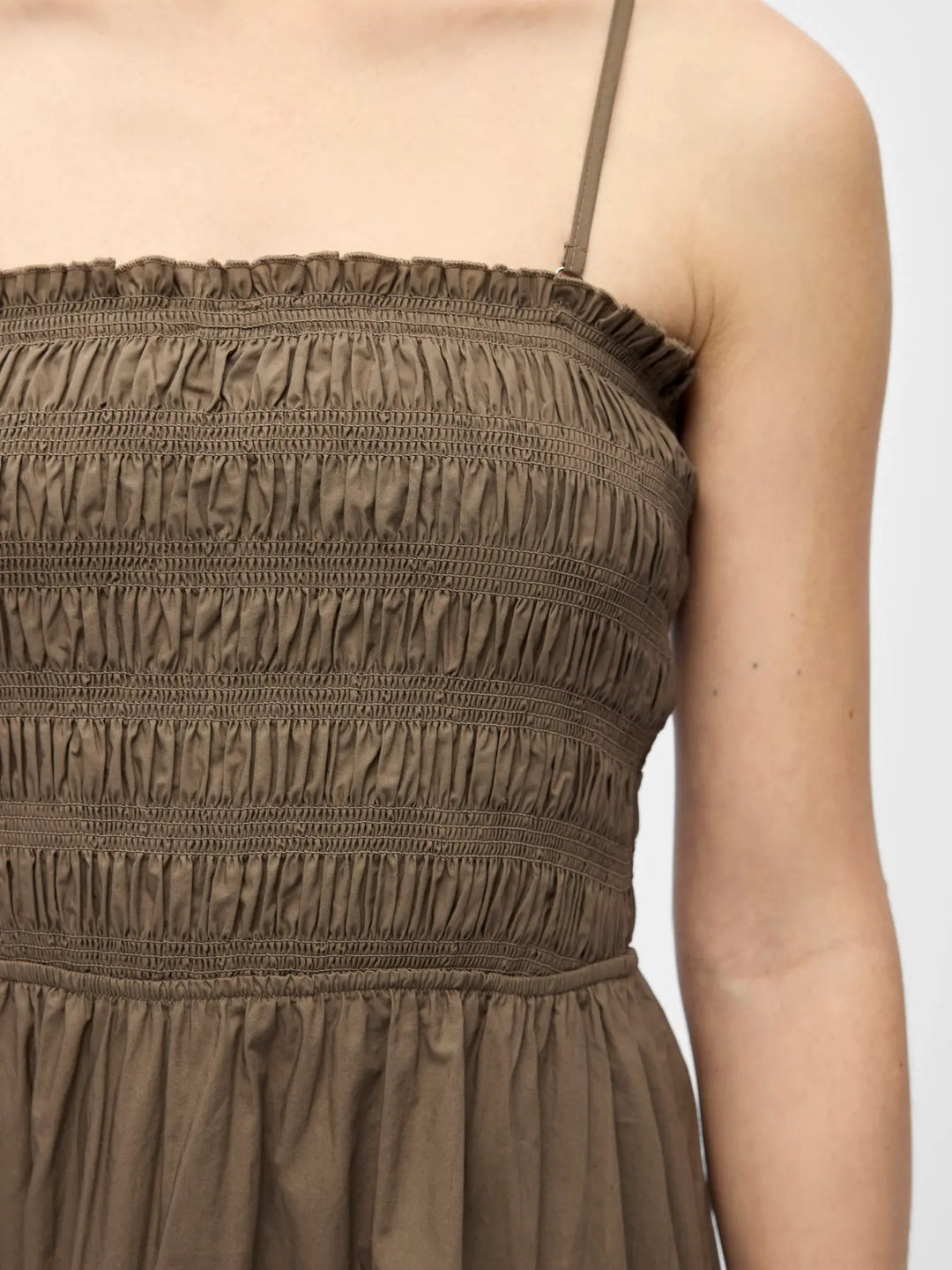 OB ELLY HOPE S/L RE SMOCK MIDI DRESS