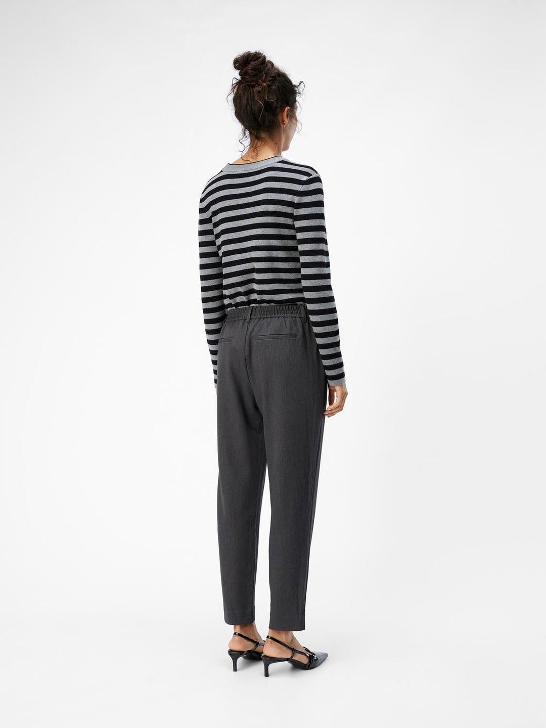 OB Lisa Slim pant  Medium Grey Melange
