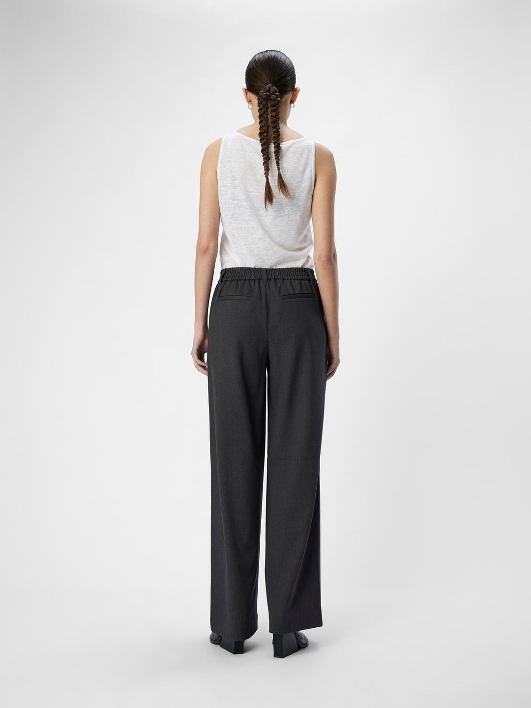 OB Lisa Wide pant Medium Grey Melange