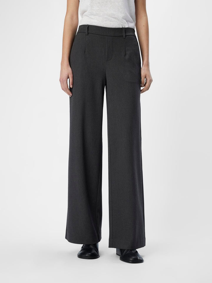 OB Lisa Wide pant Medium Grey Melange