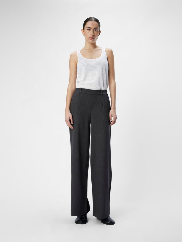 OB Lisa Wide pant Medium Grey Melange