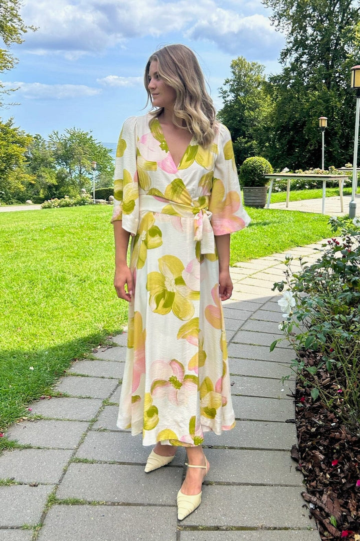YASMARGA 3/4 WRAP LONG DRESS